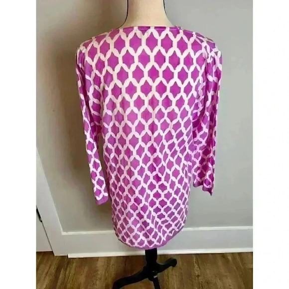 Roberta Roller Rabbit Pink Cotton Printed Popover Blouse Women's Size M - Picture 6 of 11